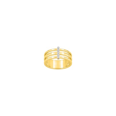 Bague en plaqué or et oxyde de zirconium