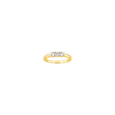Bague en plaqué or et oxyde de zirconium