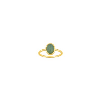 Bague en plaqué or, aventurine et aventurine