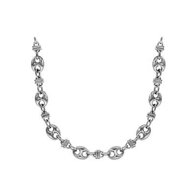 Collier grain de café en acier, 53cm