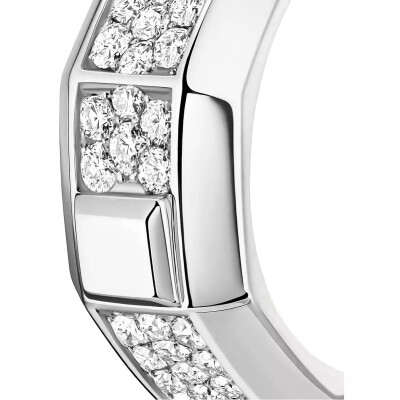 Mono boucle d'oreille clip Messika Moderniste pavé en or blanc et diamants