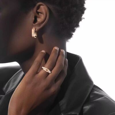 Bague Messika Moderniste MM pavé en or rose et diamants