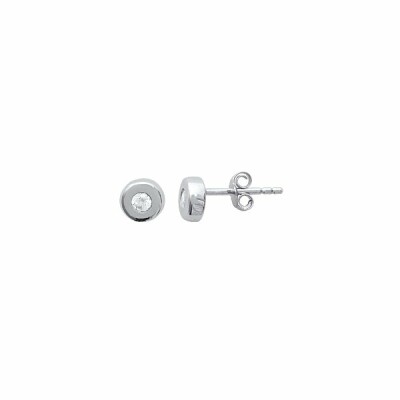 Boucles d'oreilles en argent rhodié et oxydes de zirconium