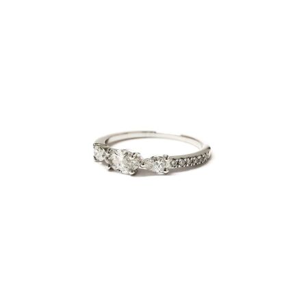 Solitaire Isabelle Barrier Epure en or blanc et diamants, taille 53