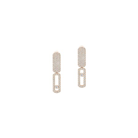 Messika Imperial Move earrings, small size, pink gold and diamonds