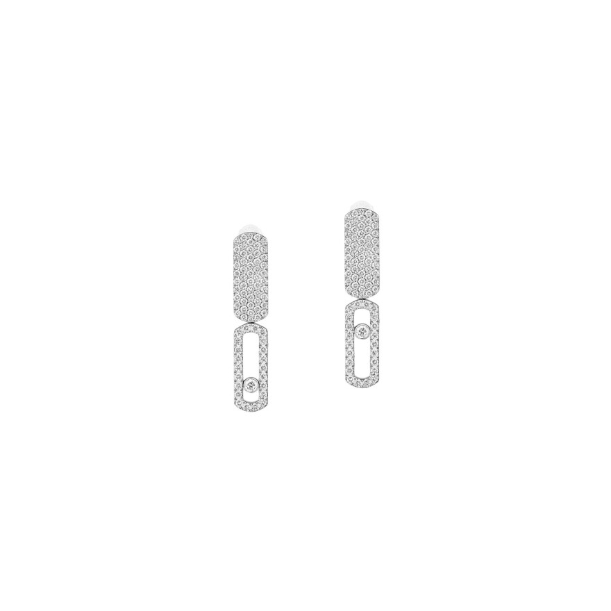 Boucles d'oreilles Messika Imperial Move PM en or blanc et diamants