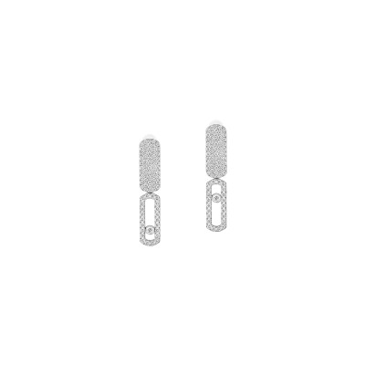 Boucles d'oreilles Messika Imperial Move PM en or blanc et diamants