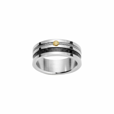 Bague Phebus en acier et carbone