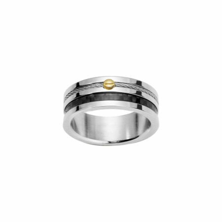 Bague Phebus en acier et carbone