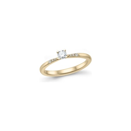 Solitaire en or jaune et diamants 0.15ct