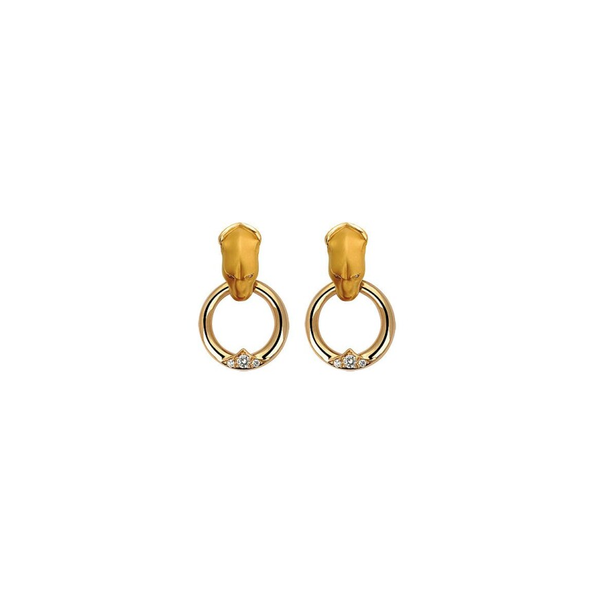 Earrings Gargola Aldaba in yellow gold with diamonds