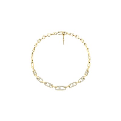 Collier Messika Move Link pavé en or jaune et diamants