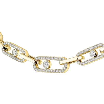 Collier Messika Move Link pavé en or jaune et diamants