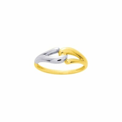 Bague en or jaune et rhodium