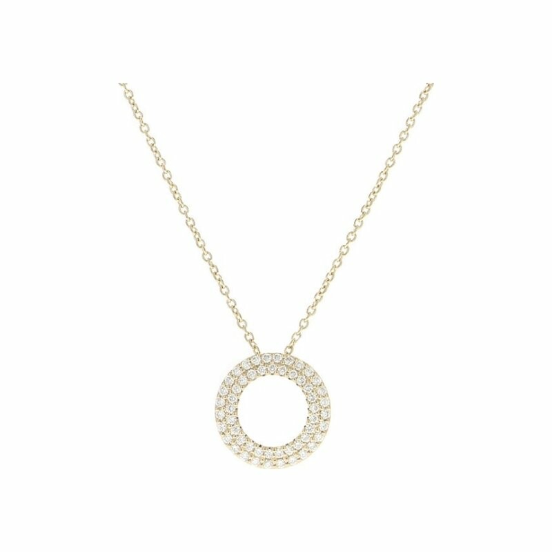 Cercle necklace set in white gold and diamonds, small model