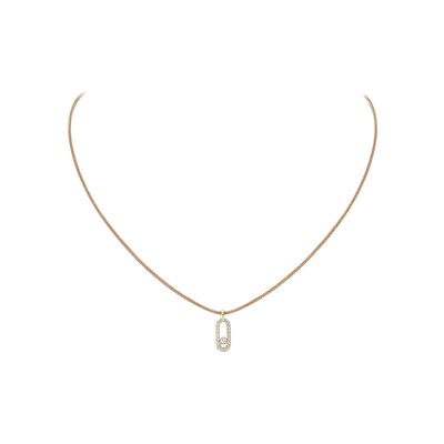 Collier cordon Messika Care(s) beige en or jaune et diamants