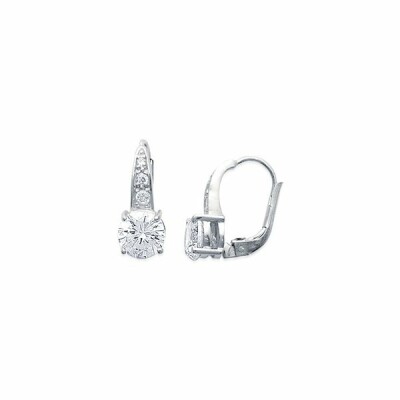 Boucles d'oreilles en argent rhodié et oxydes de zirconium