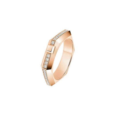Messika Moderniste pavé ring in rose gold and diamonds, small model