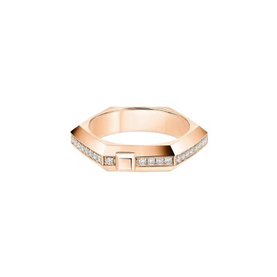 Messika Moderniste pavé ring in rose gold and diamonds, small model