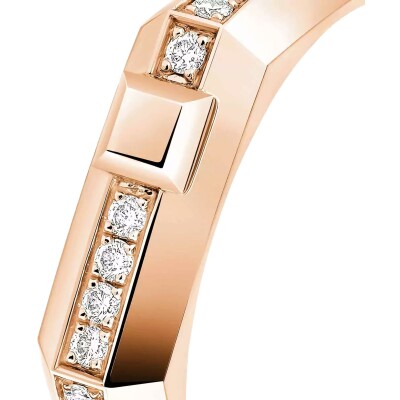Bague Messika Moderniste pavée en or rose et diamant, petit modèle