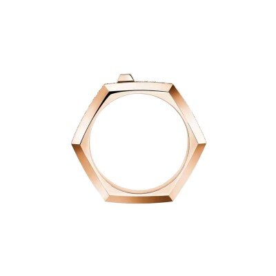 Bague Messika Moderniste pavée en or rose et diamant, petit modèle