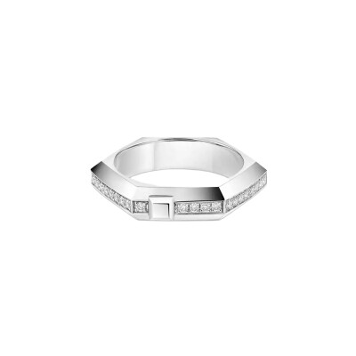 Bague Messika Moderniste pavée en or blanc et diamant, petit modèle