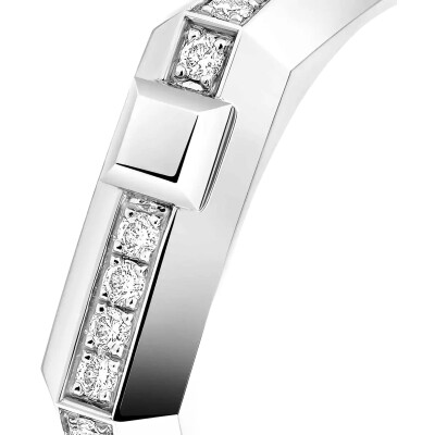 Bague Messika Moderniste pavée en or blanc et diamant, petit modèle