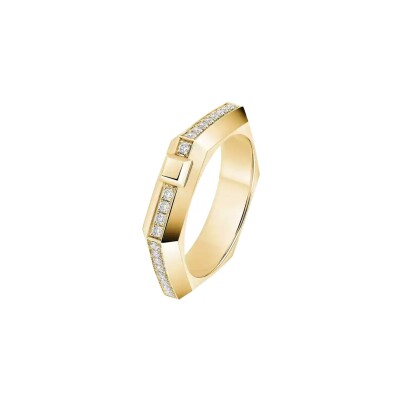 Bague Messika Moderniste pavée en or jaune et diamant, petit modèle
