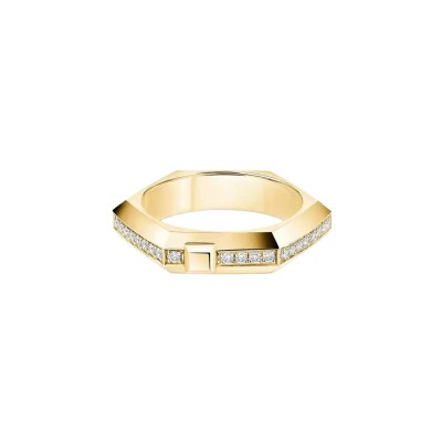 Bague Messika Moderniste pavée en or jaune et diamant, petit modèle