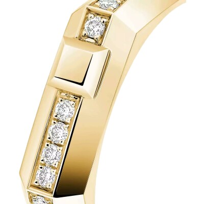 Bague Messika Moderniste pavée en or jaune et diamant, petit modèle