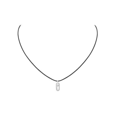 Collier cordon Messika Care(s) noir en or blanc et diamants