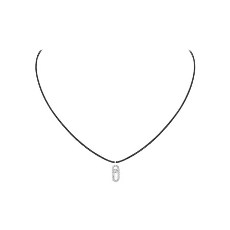 Collier cordon Messika Care(s) noir en or blanc et diamants