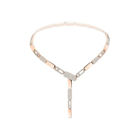 Collier cravate Messika Imperial Move PM en or rose et diamants