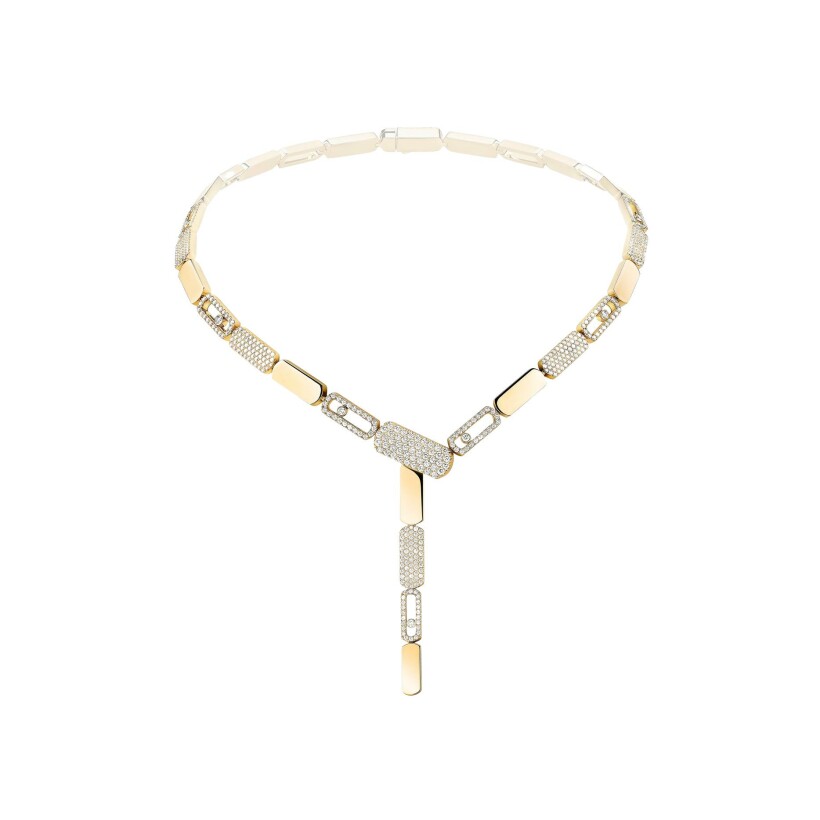 Collier cravate Messika Imperial Move PM en or jaune et diamants