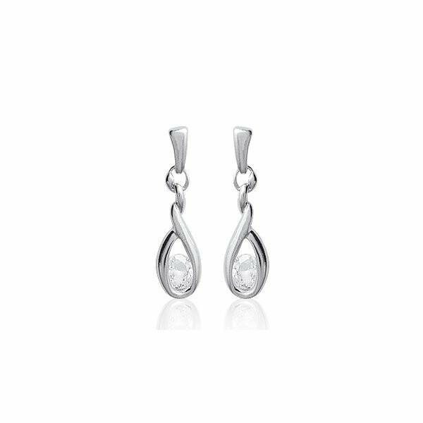 Boucles d'oreilles en argent rhodié et oxydes de zirconium