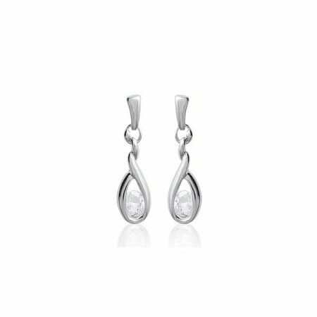 Boucles d'oreilles en argent rhodié et oxydes de zirconium