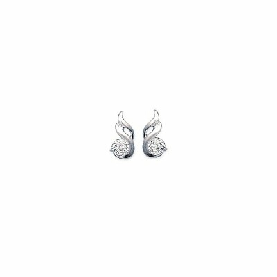 Boucles d'oreilles en argent rhodié et oxydes de zirconium