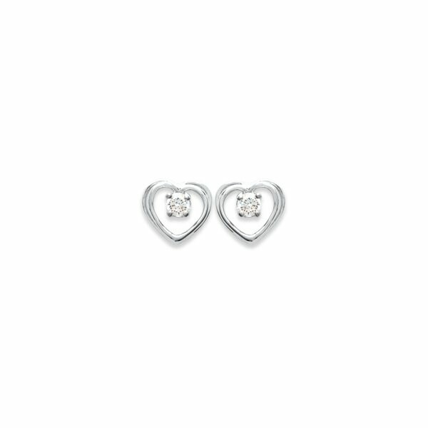 Boucles d'oreilles en argent rhodié et oxydes de zirconium