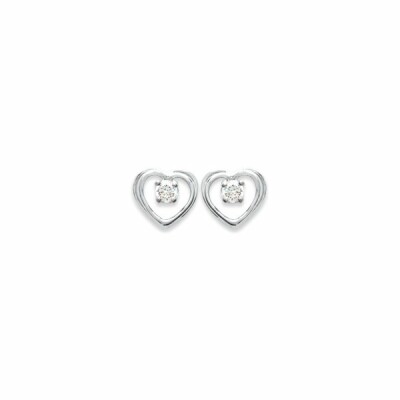 Boucles d'oreilles en argent rhodié et oxydes de zirconium