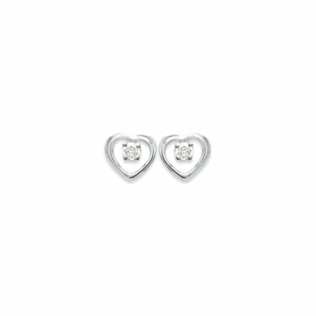 Boucles d'oreilles en argent rhodié et oxydes de zirconium