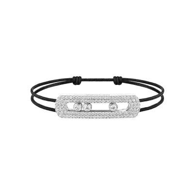 Bracelet Cordon Messika Move Titanium en titane et diamants