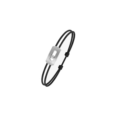 Bracelet cordon noir Messika Move Titanium en titane et diamant
