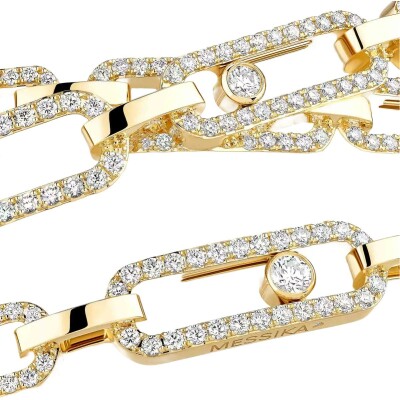 Collier Messika Move Link 3 rangs en or jaune et diamants