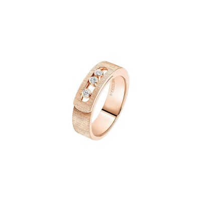 Bague Messika Move Noa ciselé en or rose et diamants