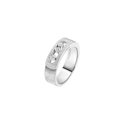 Bague Messika Move Noa ciselé en or blanc et diamants
