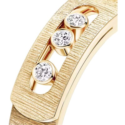 Bague Messika Move Noa ciselée en or jaune et diamant, petit modèle