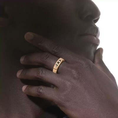 Bague Messika Move Noa ciselée en or jaune et diamant, petit modèle