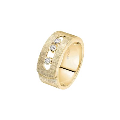 Bague Messika Move Noa ciselée en or jaune et diamant, grand modèle