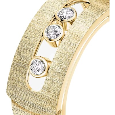 Bague Messika Move Noa ciselée en or jaune et diamant, grand modèle