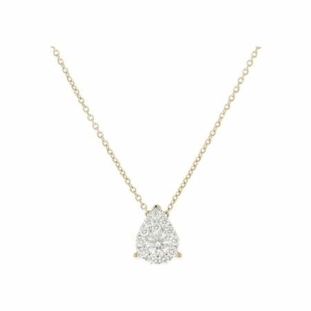 Collier Illusion Poire en or blanc et diamants